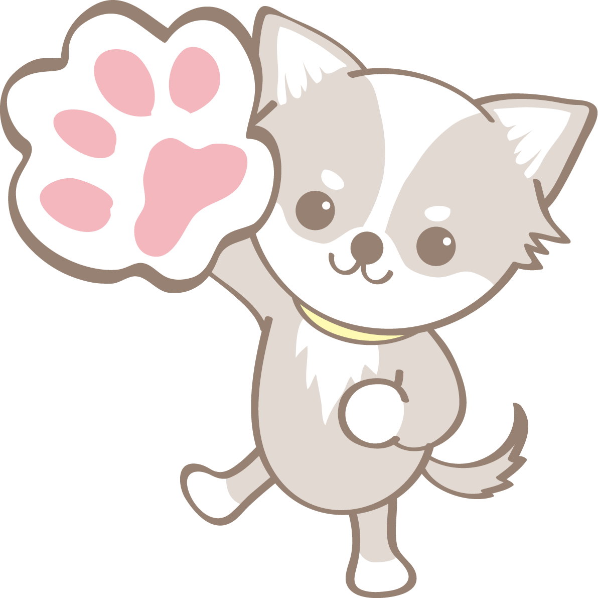 かわいいチワワ(肉球)犬の無料イラスト80098に写真・文字を入れる
