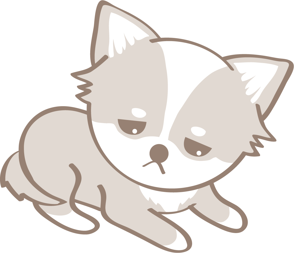 かわいいチワワ(悲しい)犬の無料イラスト80099に写真・文字を入れる