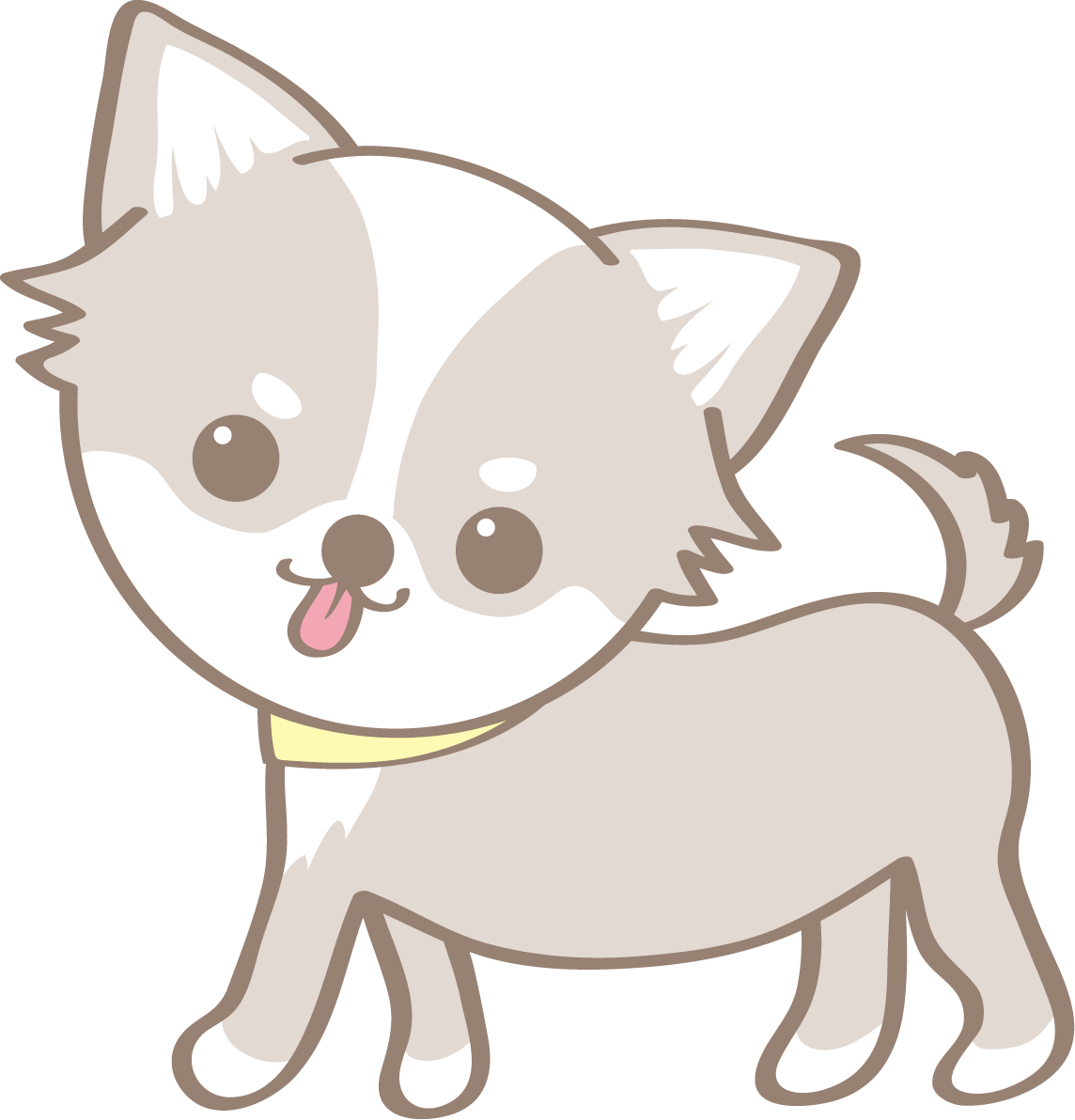 かわいいチワワ(歩く)犬の無料イラスト80100に写真・文字を入れる