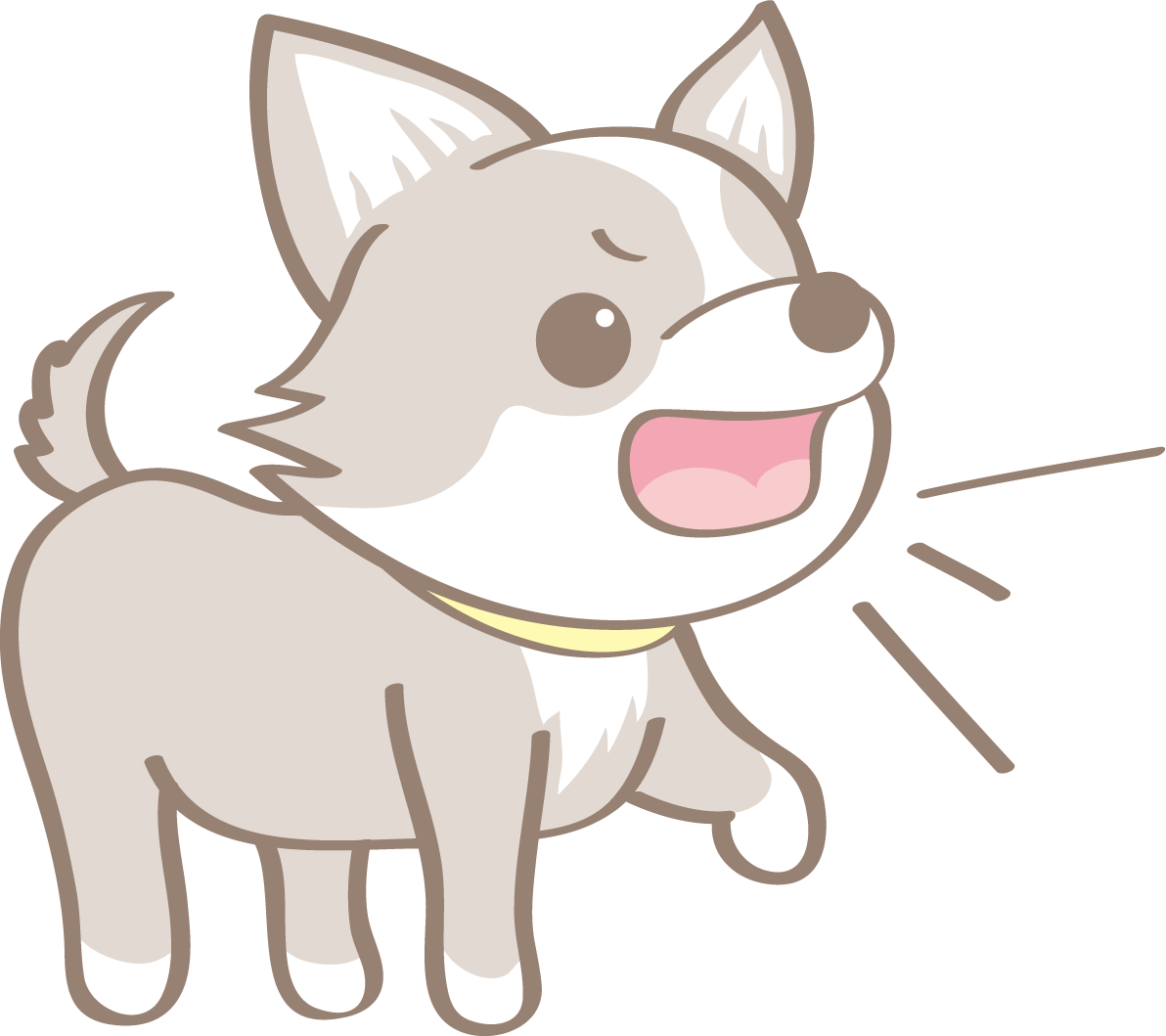 かわいいチワワ(吠える)犬の無料イラスト80101に写真・文字を入れる