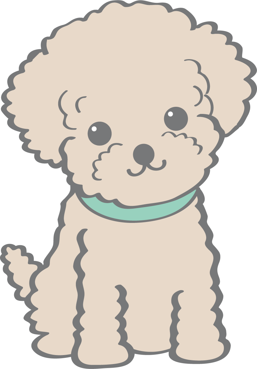 かわいいトイプードル(お座り・座る)犬の無料イラスト80133に写真・文字を入れる