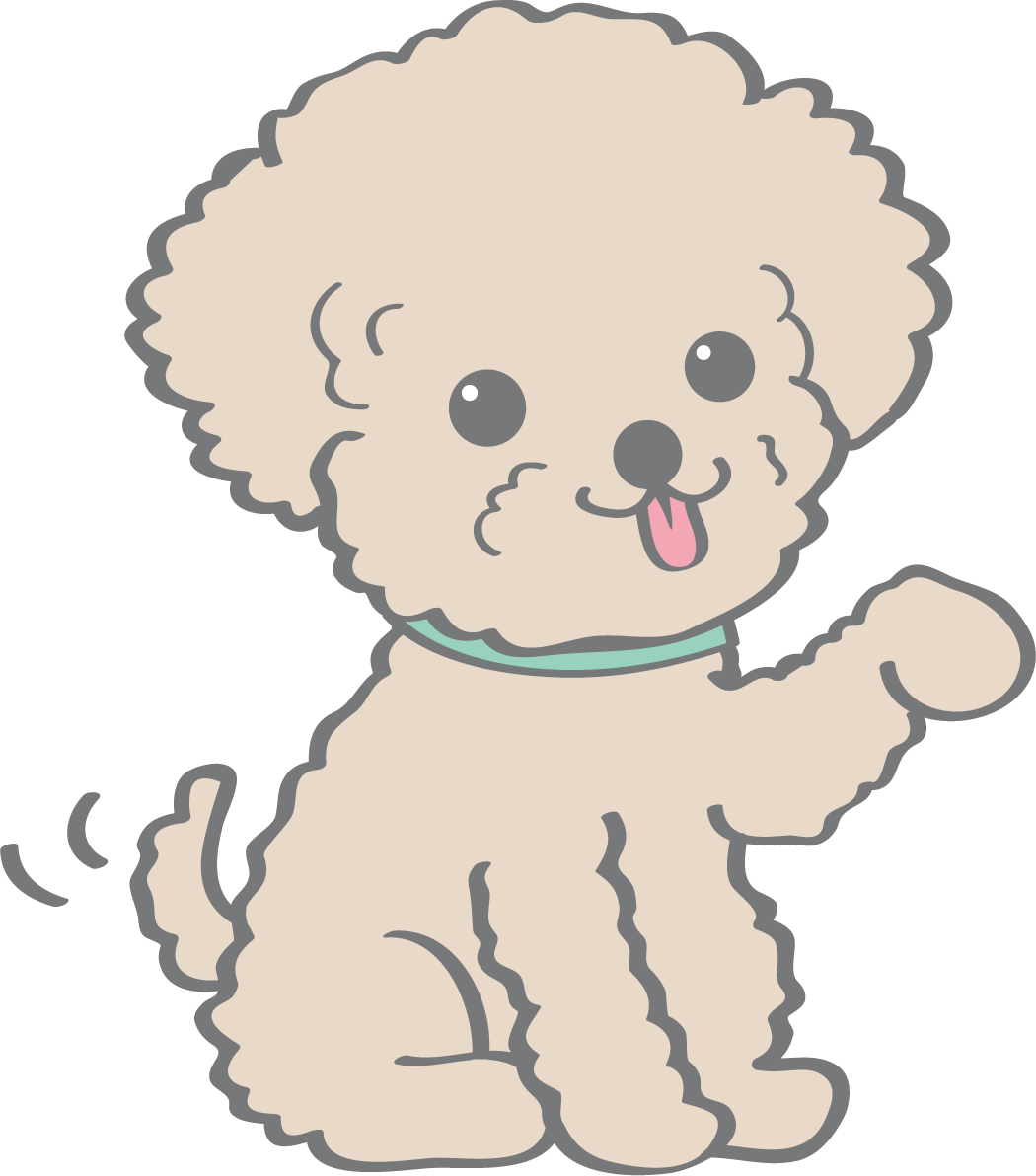 かわいいトイプードル(お手)犬の無料イラスト80136に写真・文字を入れる