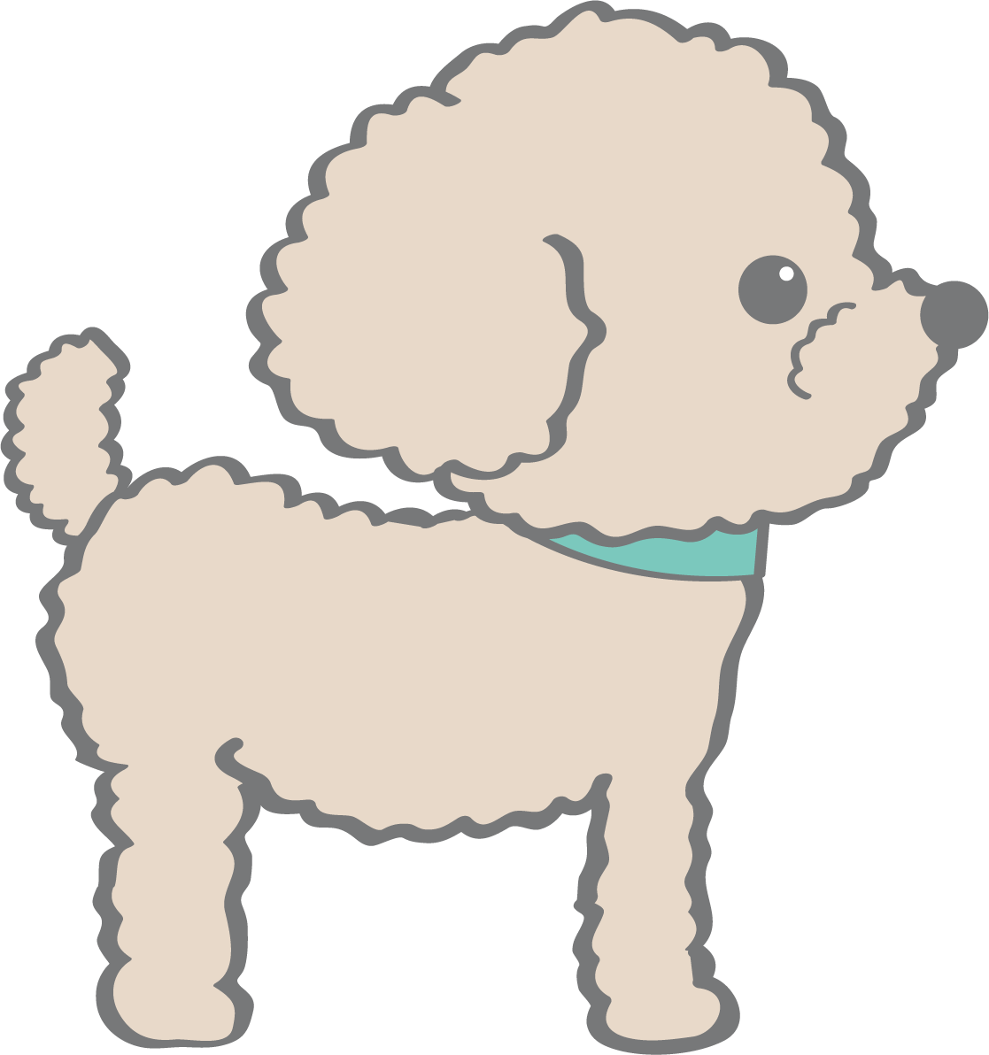 かわいいトイプードル(横向き)犬の無料イラスト80141に写真・文字を入れる
