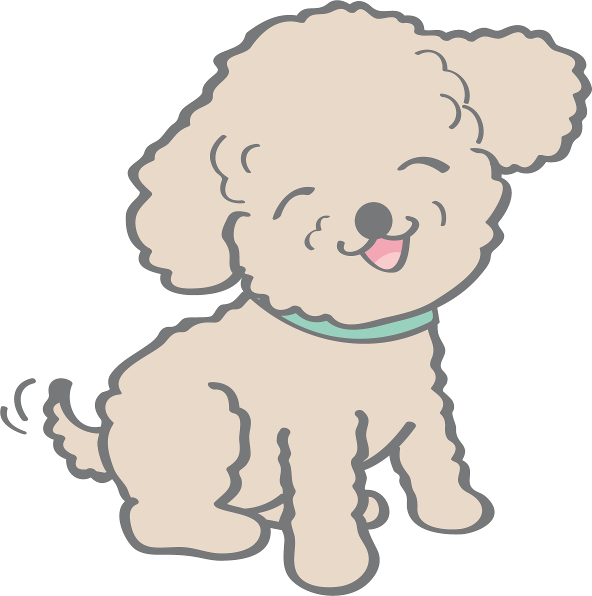 かわいいトイプードル(笑顔)犬の無料イラスト80150に写真・文字を入れる