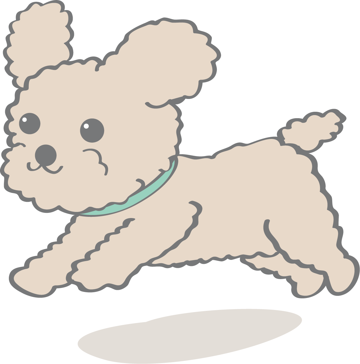 かわいいトイプードル(走る)犬の無料イラスト80152に写真・文字を入れる