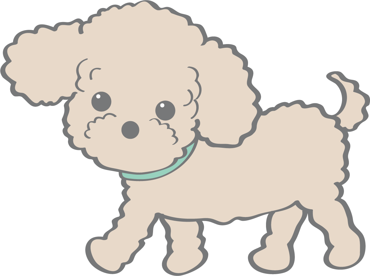 かわいいトイプードル(歩く)犬の無料イラスト80156に写真・文字を入れる