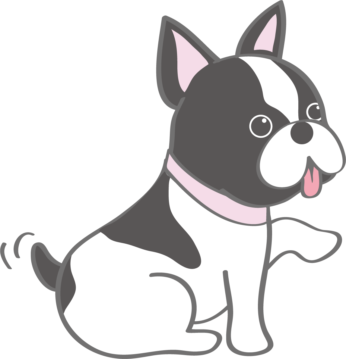 かわいいフレンチ・ブルドッグ(お手)犬の無料イラスト80159に写真・文字を入れる