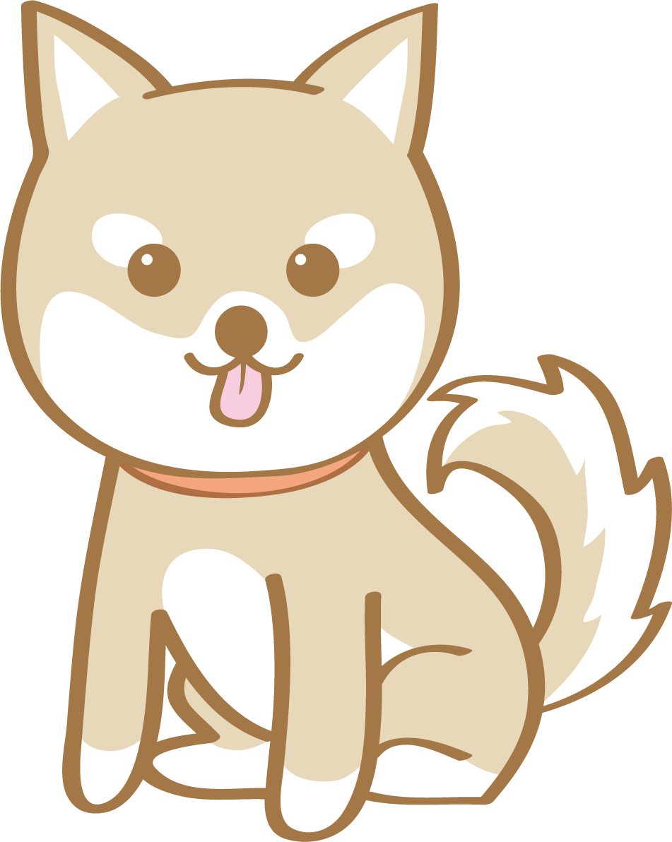 かわいい柴犬(お座り・座る)犬の無料イラスト80173に写真・文字を入れる