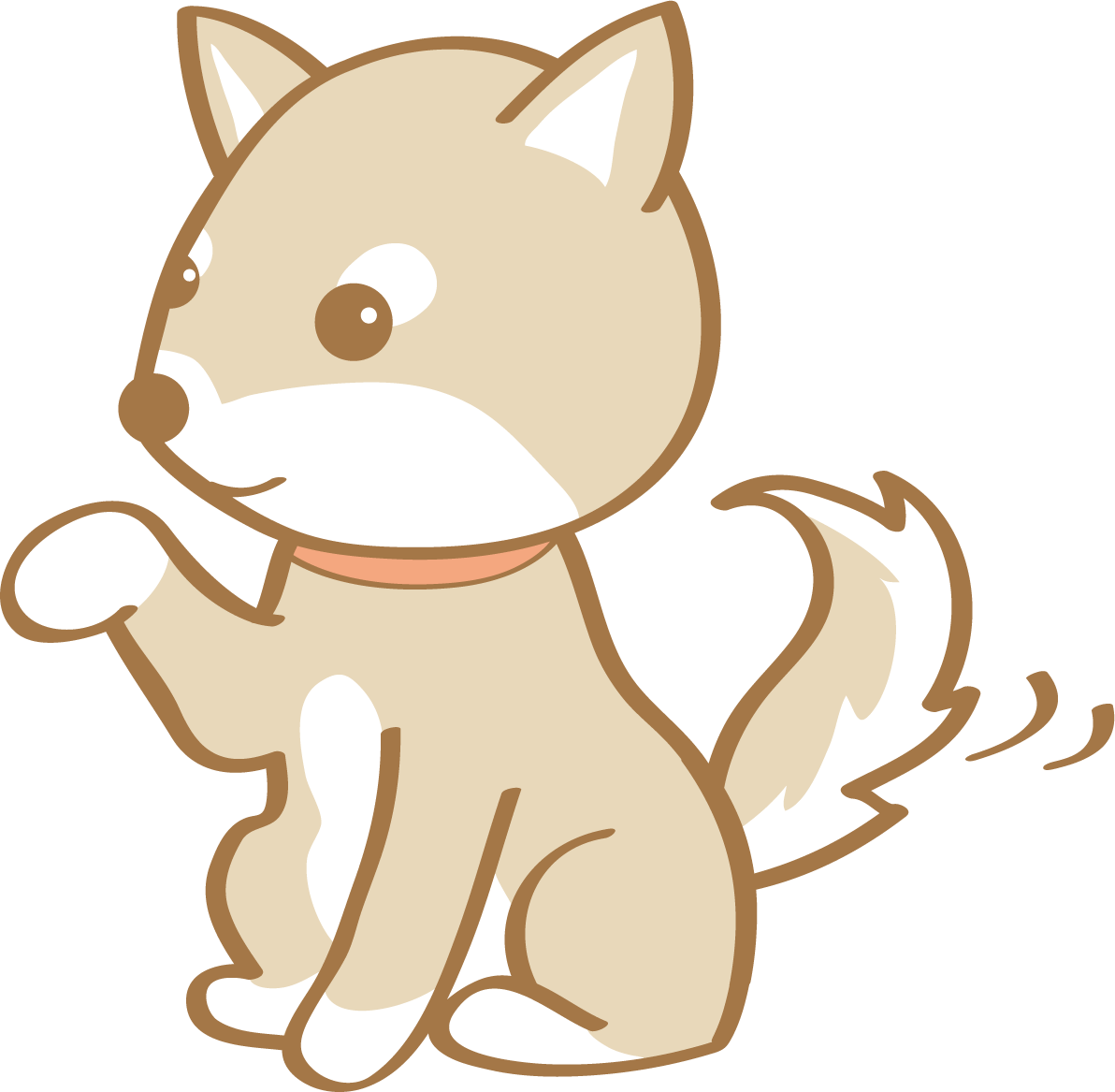 かわいい柴犬(お手)犬の無料イラスト80174に写真・文字を入れる