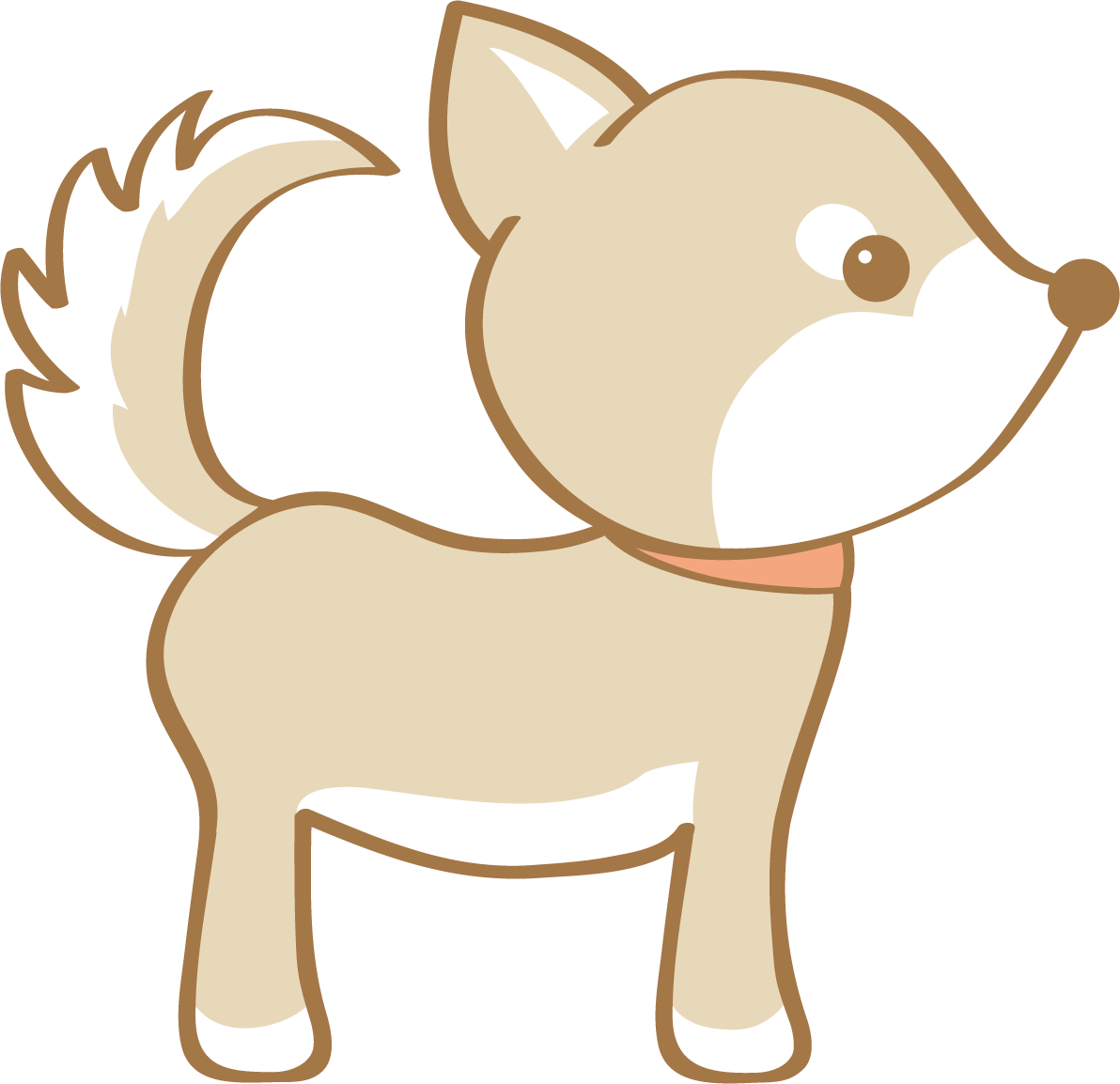 かわいい柴犬(横向き)犬の無料イラスト80176に写真・文字を入れる