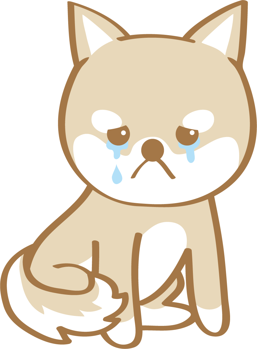 かわいい柴犬(泣く)犬の無料イラスト80177に写真・文字を入れる