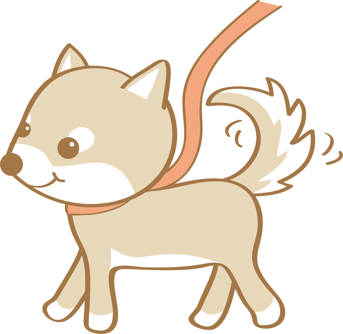 かわいい柴犬(散歩)犬の無料イラスト80179に写真・文字を入れる