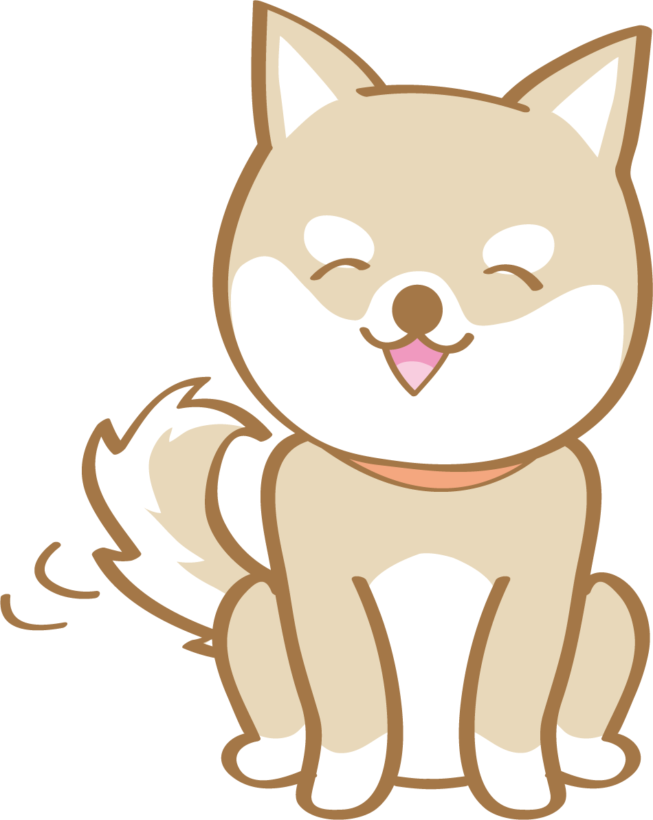 かわいい柴犬(笑顔)犬の無料イラスト80180に写真・文字を入れる