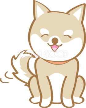 かわいい柴犬(笑顔)犬の無料イラスト80180
