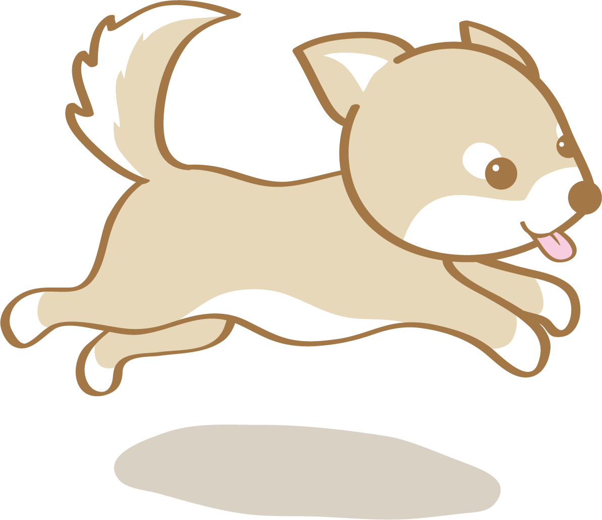 かわいい柴犬(走る)犬の無料イラスト80182に写真・文字を入れる