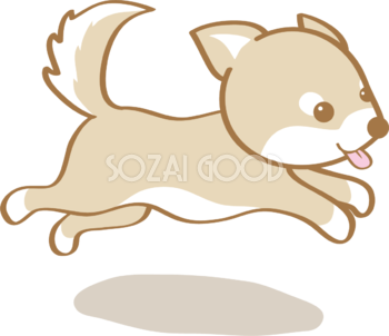 かわいい柴犬(走る)犬の無料イラスト80182