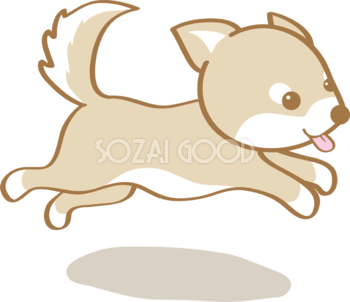 かわいい柴犬 走る 犬の無料イラスト80182 素材good