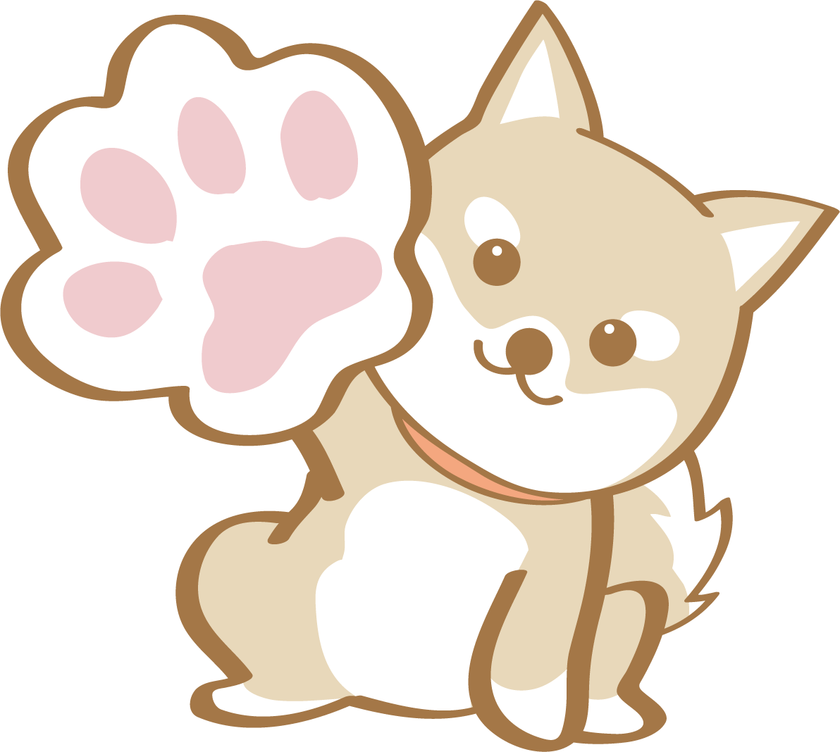 かわいい柴犬(肉球)犬の無料イラスト80184に写真・文字を入れる