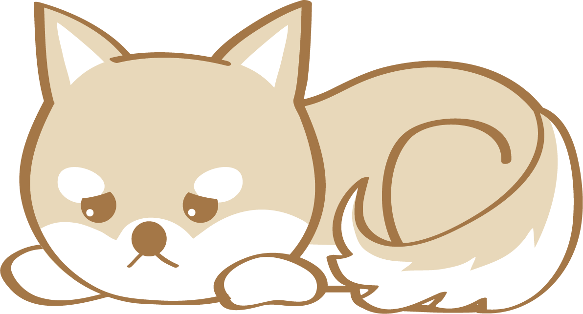 かわいい柴犬(悲しい)犬の無料イラスト80185に写真・文字を入れる