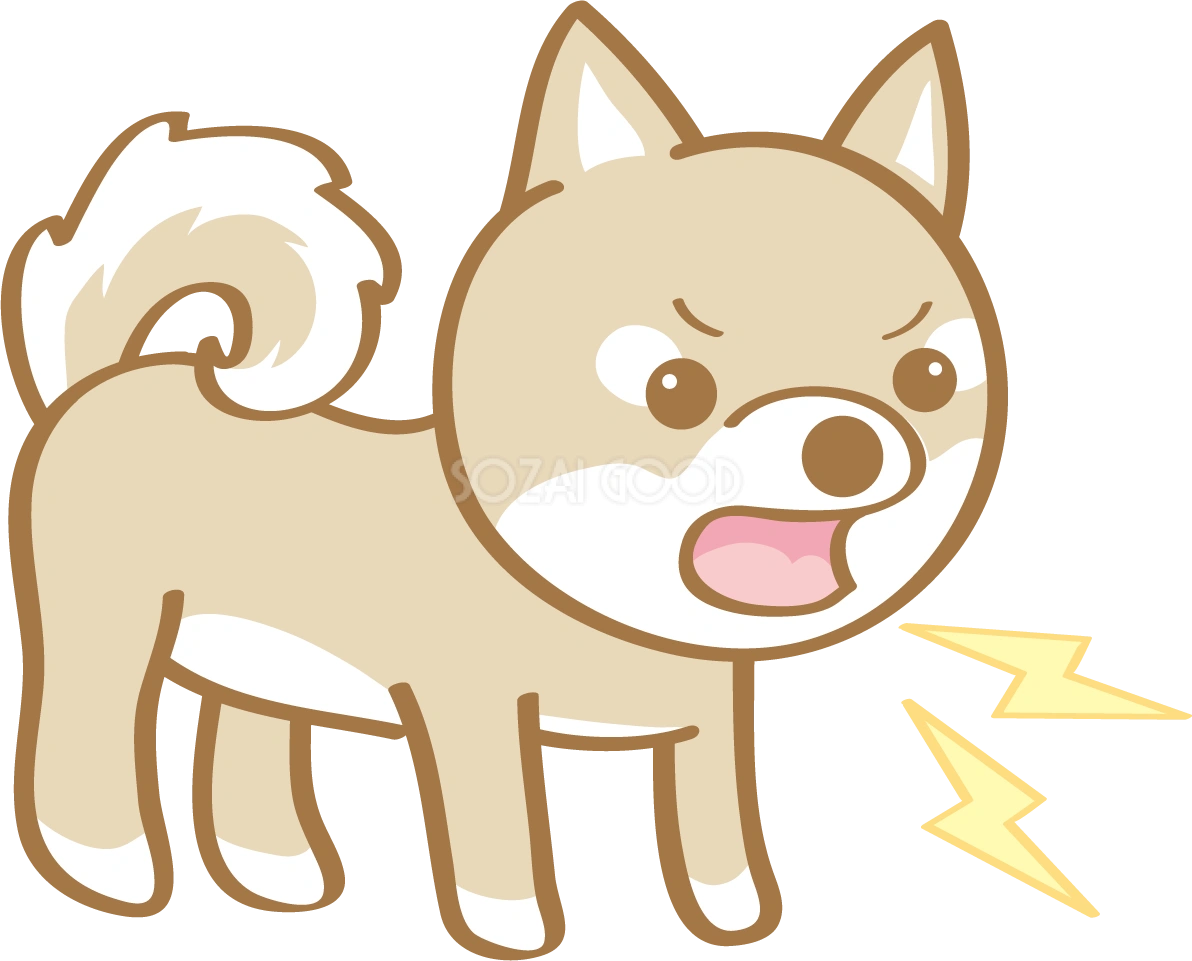 かわいい柴犬(吠える)犬の無料イラスト80187