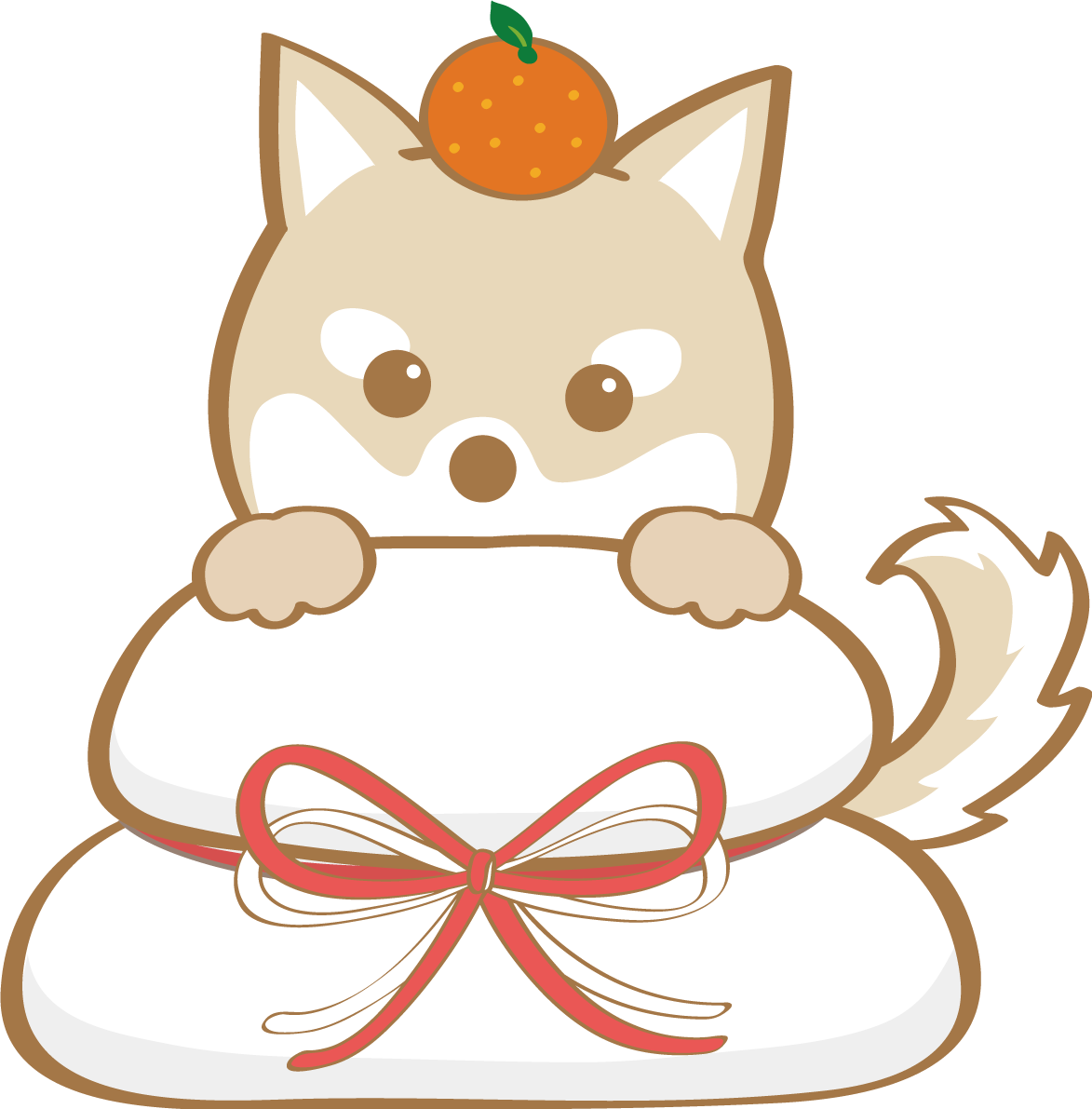 戌年(鏡餅)無料イラスト2018かわいい犬80260に写真・文字を入れる