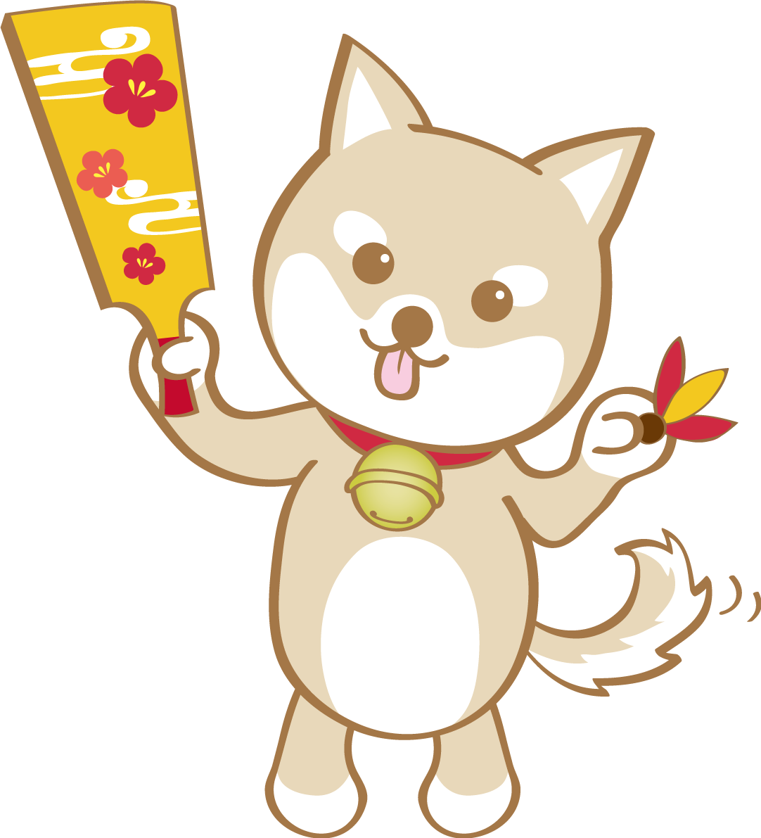 戌年(羽子板)無料イラスト2018かわいい犬80262に写真・文字を入れる