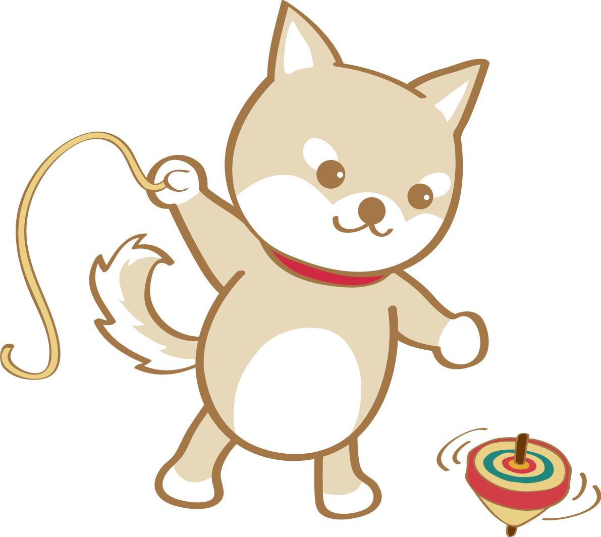 戌年(こま)無料イラスト2018かわいい犬80264に写真・文字を入れる