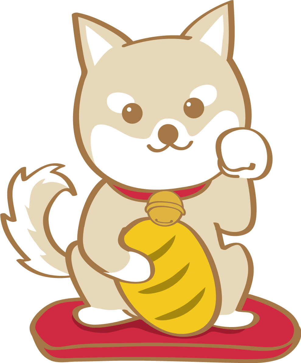 戌年(招き犬)無料イラスト2018かわいい犬80266に写真・文字を入れる