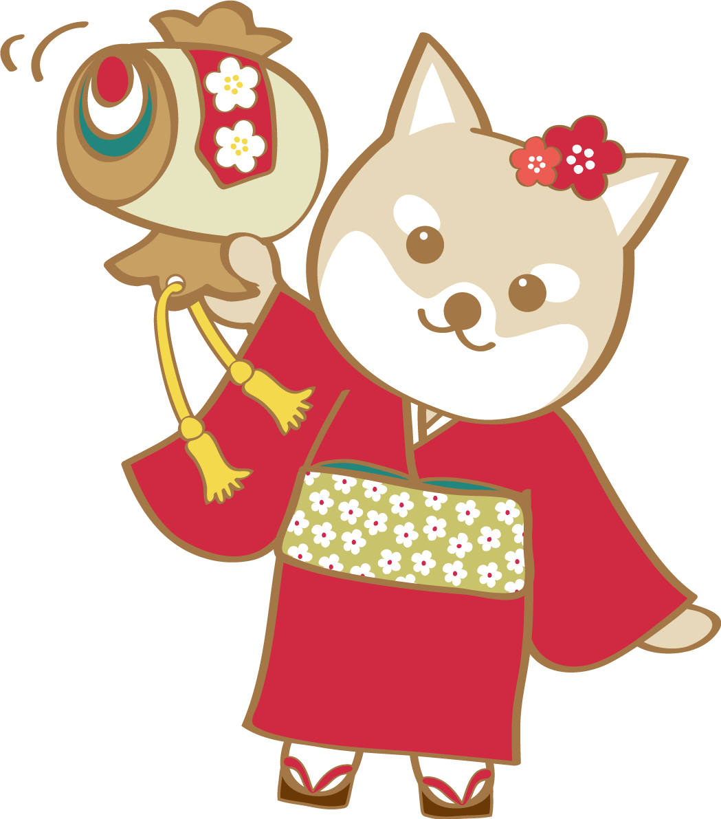 戌年(小槌)無料イラスト2018かわいい犬80270に写真・文字を入れる