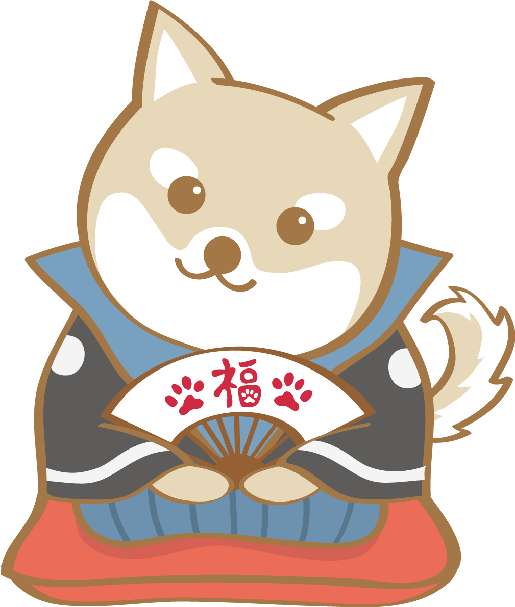 戌年(着物)無料イラスト2018かわいい犬80304に写真・文字を入れる