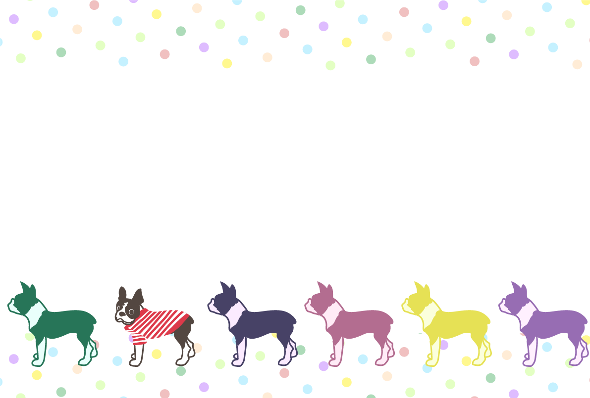 犬のフレンチブル おしゃれ背景無料イラスト80357に写真・文字を入れる