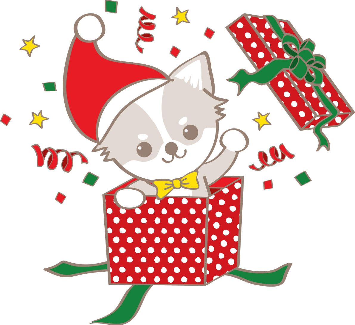 犬のかわいいクリスマス(チワワのサンタクロース)無料イラスト80513に写真・文字を入れる