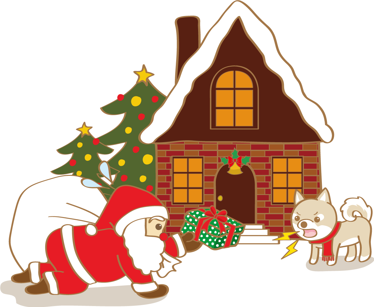 かわいいクリスマス(犬のふりサンタクロース)無料イラスト80516に写真・文字を入れる