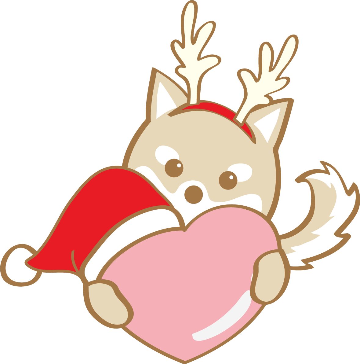 かわいいクリスマス(ハートを持つ柴犬)無料イラスト80586に写真・文字を入れる