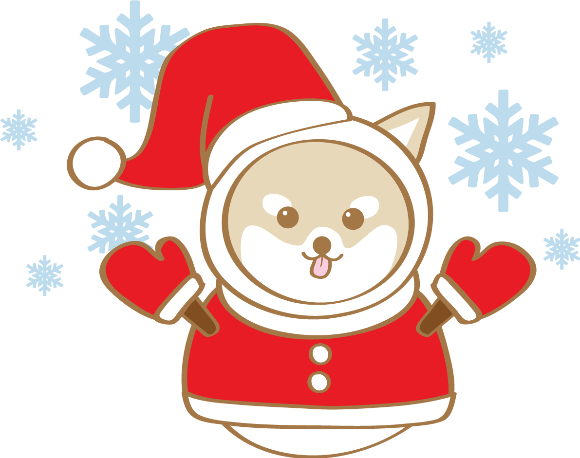 かわいいクリスマス(柴犬雪だるま)無料イラスト80598に写真・文字を入れる