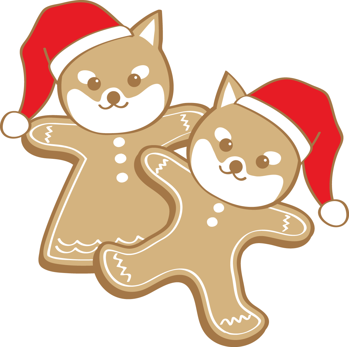 かわいいクリスマス(柴犬のジンジャークッキー)無料イラスト80604に写真・文字を入れる
