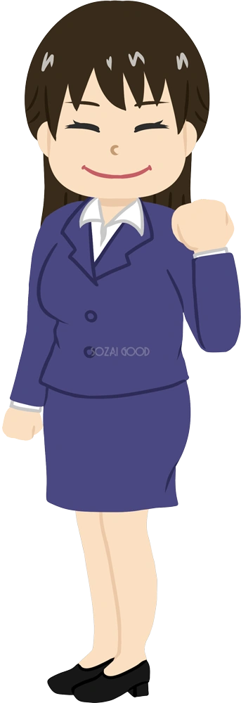 若手女性社員 ふっくら体型 ビジネスマン 無料イラスト