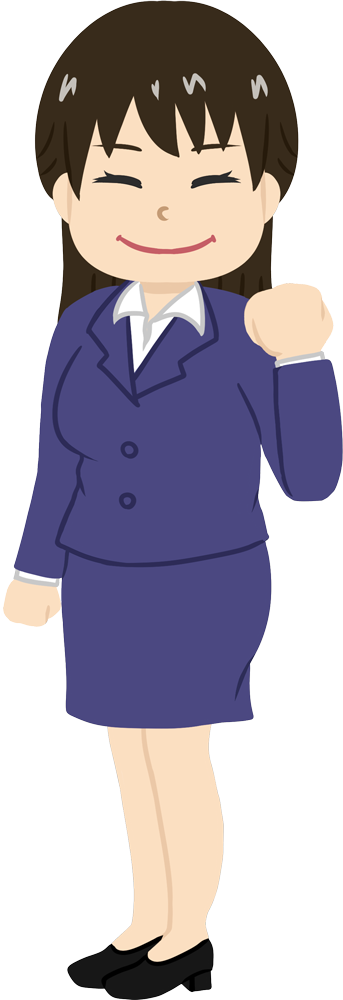 若手女性社員 ふっくら体型 ビジネスマン 無料イラストに写真・文字を入れる