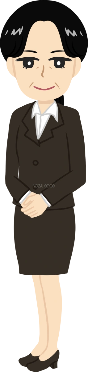 課長女性 普通体型 ビジネスマン 無料イラスト