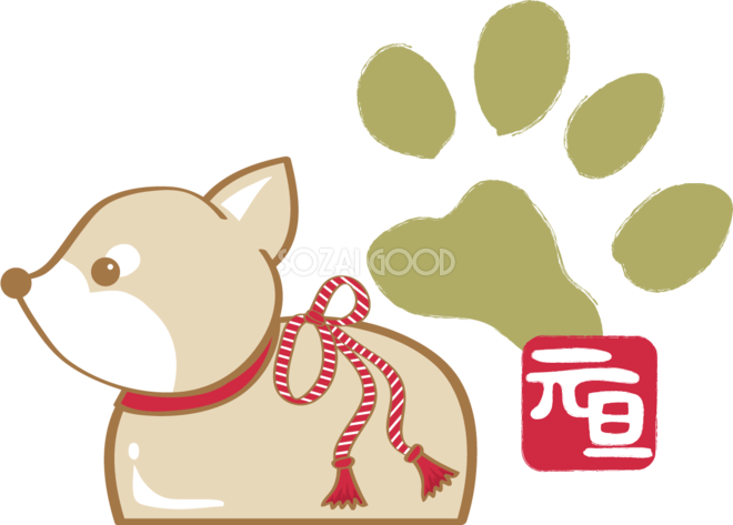 戌年 戌陶器の横姿 無料イラスト18かわいい犬 素材good