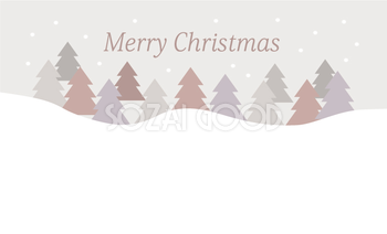 おしゃれクリスマスメッセージカードデザイン_もみの木に雪イラスト無料テンプレート81032