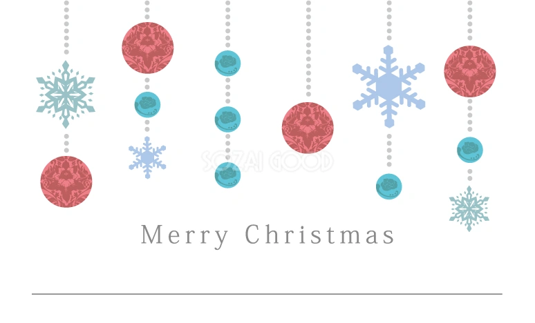 おしゃれクリスマスメッセージカードデザイン_雪の結晶イラスト無料テンプレート81034