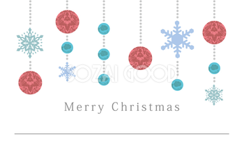 おしゃれクリスマスメッセージカードデザイン_雪の結晶イラスト無料テンプレート81034