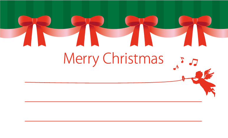 かわいいクリスマスカードメッセージカードデザイン_天使イラスト無料テンプレート81062に写真・文字を入れる
