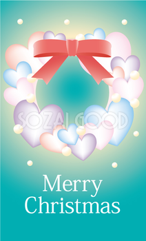 かわいいクリスマスメッセージカードデザイン_リースイラスト無料テンプレート81065