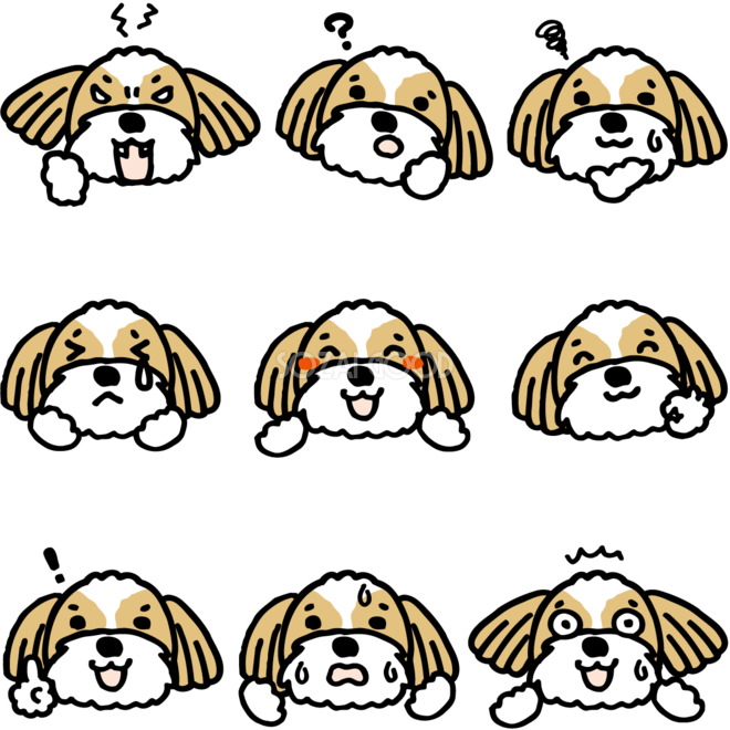 かわいい犬 シーズー の表情の無料イラスト 素材good