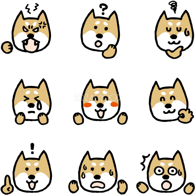 かわいい犬 柴犬 の表情の無料イラスト 素材good