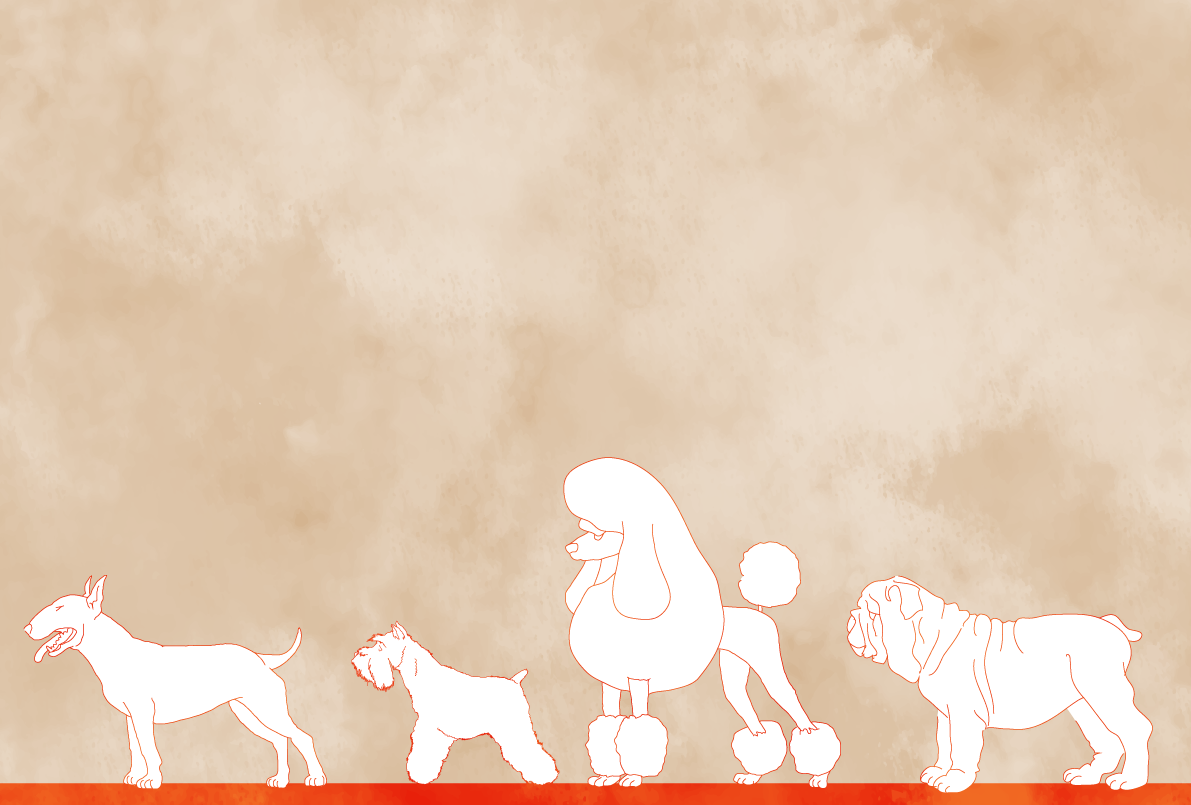 おしゃれ犬(シルエット個性的な犬)背景2018戌年干支の無料イラス81126に写真・文字を入れる