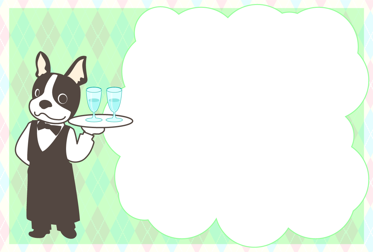 かわいい犬(ギャルソン)背景2018戌年干支の無料イラスト81145に写真・文字を入れる