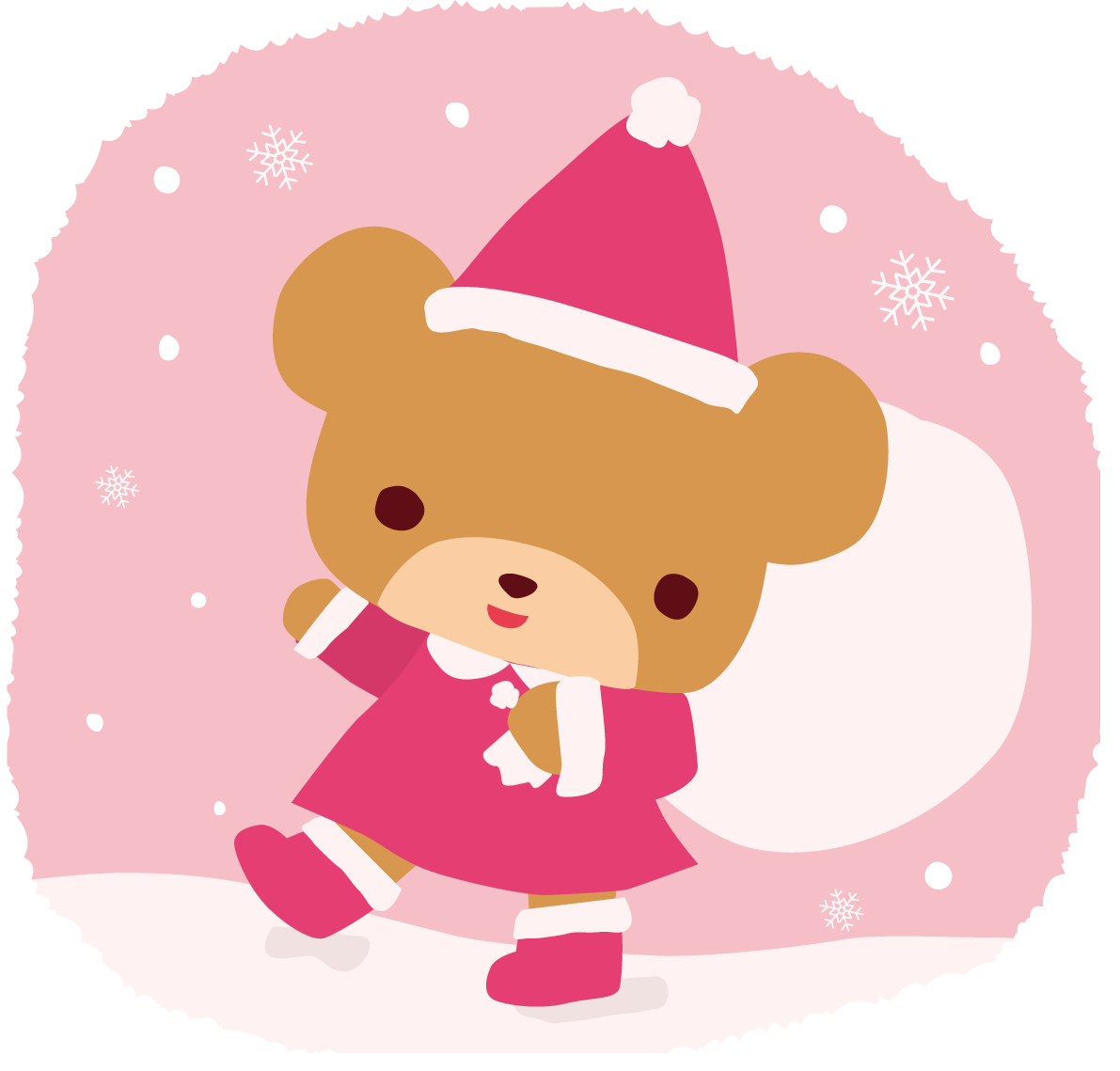 クマ サンタクロースのクリスマスかわいい動物無料イラスト81156に写真・文字を入れる